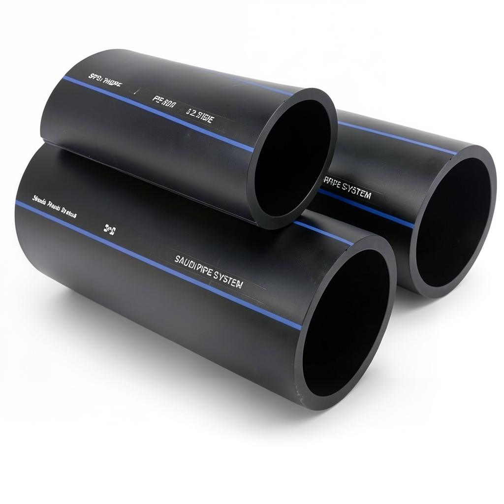أنابيب HDPE السعودي PE 80 ضغط 12.5 بار قطر خارجي 20 مم سمك 2 مم لون أسود | مصنع أنظمة الانابيب السعودي (SPS)