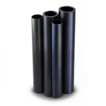 HDPE Pipes PE 80 Pressure 16 Bar Outside Diameter 400 mm Thickness 44.7 mm Black