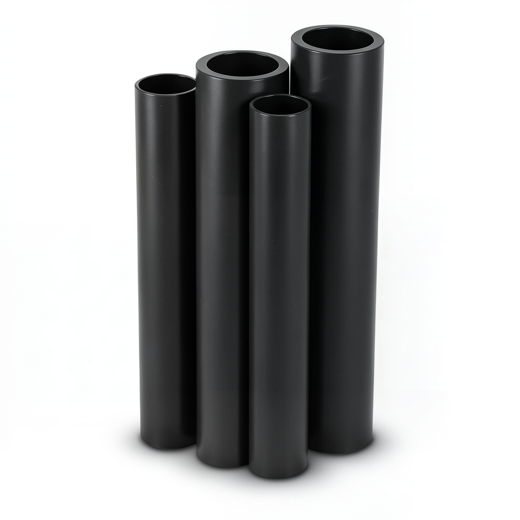 مواسير HDPE PE 80 ضغط 16 بار قطر خارجي 500 مم سمك 55.8 مم وزن 77.3 كجم/م لون أسود