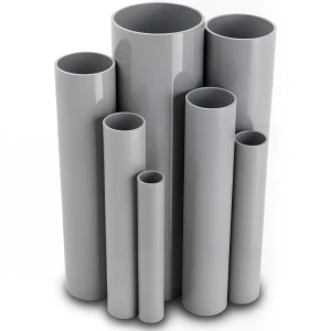 مواسير UPVC ضغط 2.5 بار قطر خارجي 160 مم سمك 1.8 مم لون رمادي
