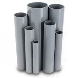 مواسير UPVC ضغط 2.5 بار قطر خارجي 160 مم سمك 1.8 مم لون رمادي