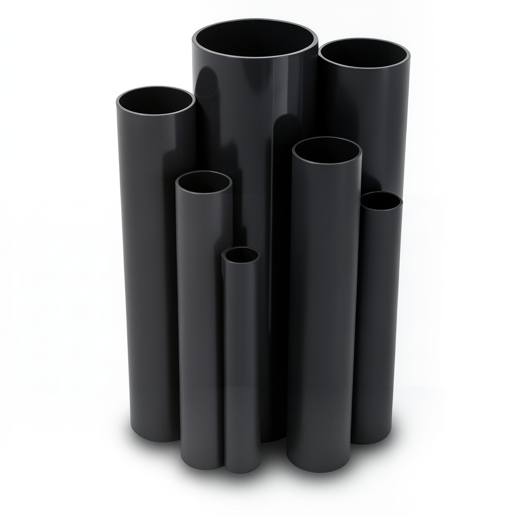 مواسير UPVC ضغط 4 بار قطر خارجي 160 مم سمك 3.2 مم لون اسود