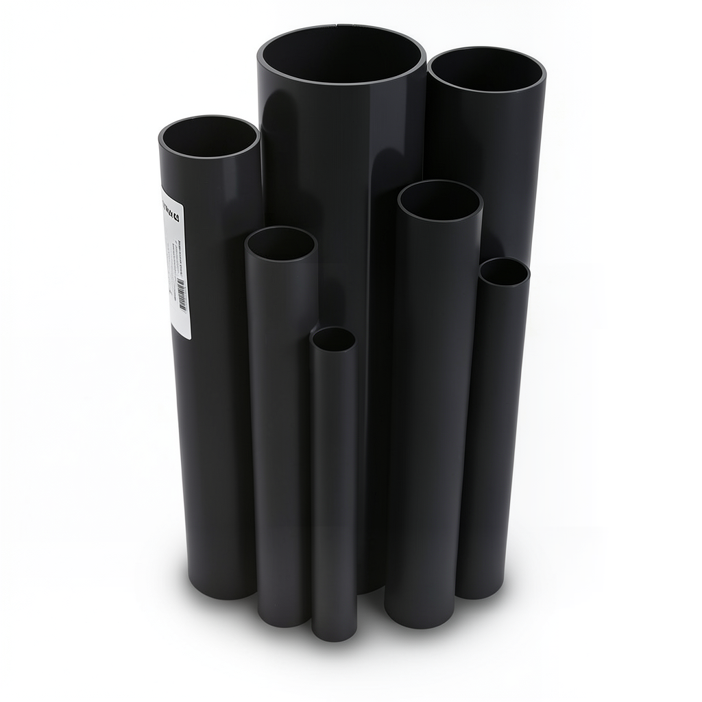 مواسير UPVC ضغط 4 بار قطر خارجي 160 مم سمك 3.2 مم لون اسود