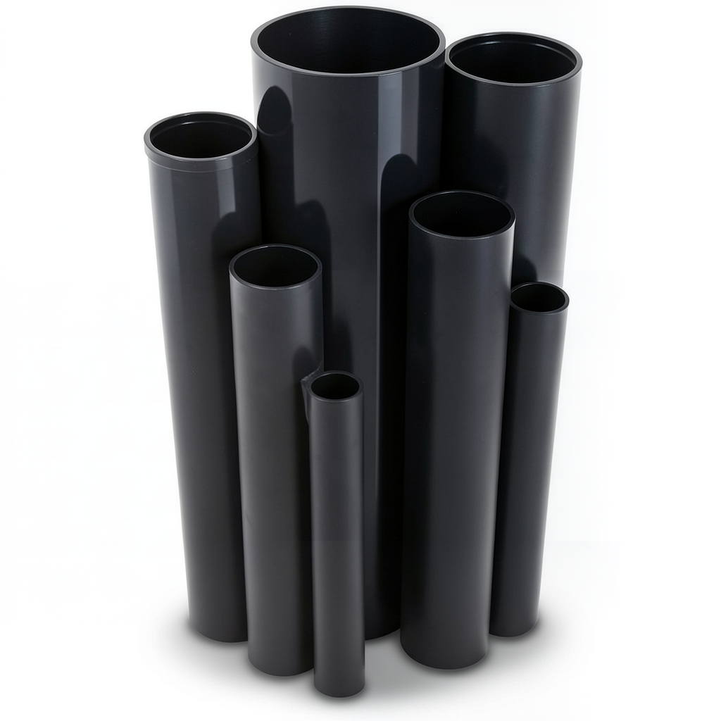 UPVC Pipes Nominal Pressure 6 Bar Outside Diameter 160 mm Thickness 4.7 mm Black