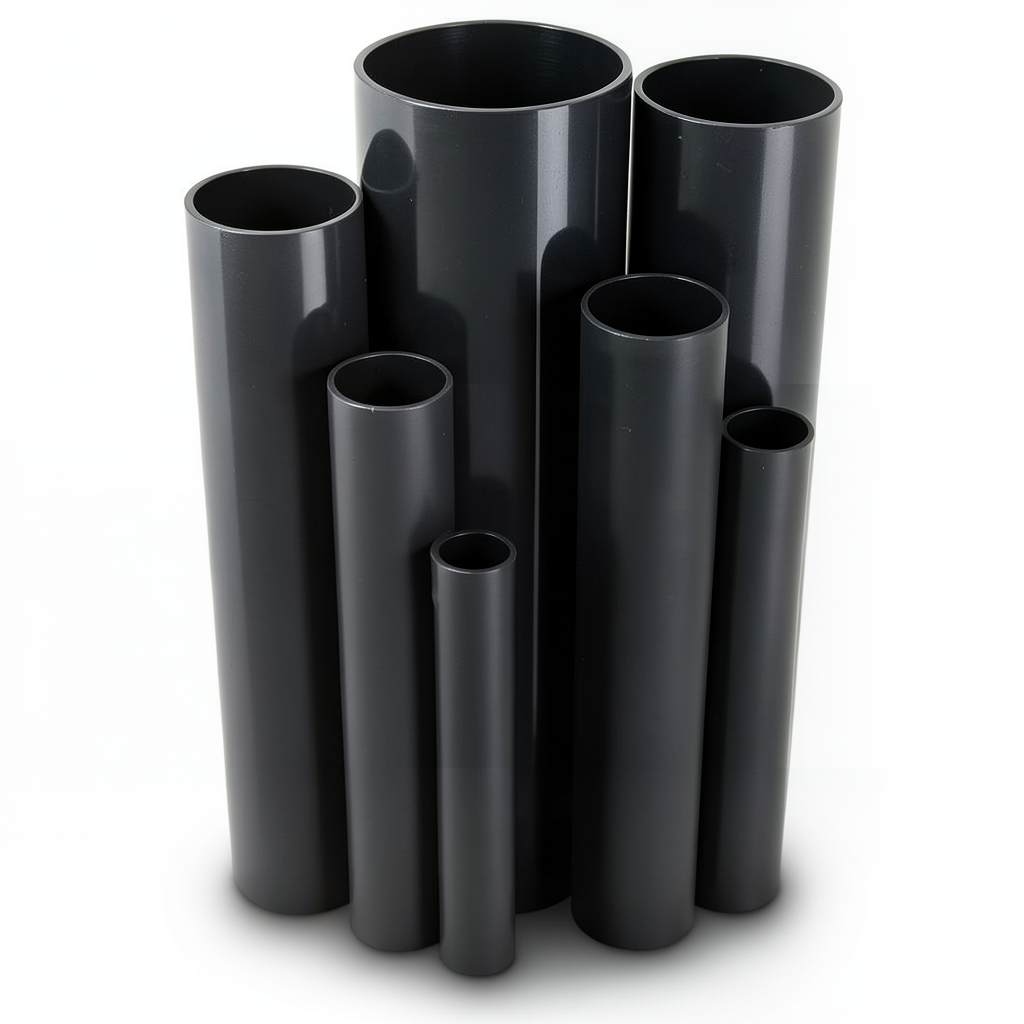 مواسير UPVC ضغط 6 بار قطر خارجي 160 مم سمك 4.7 مم لون اسود