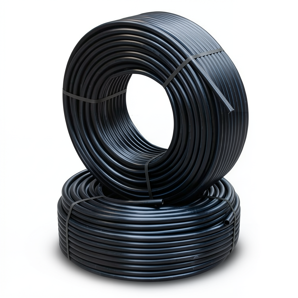 أنابيب HDPE PE 80 ضغط 8 بار قطر خارجي 50 مم سمك 4.6 مم لون اسود