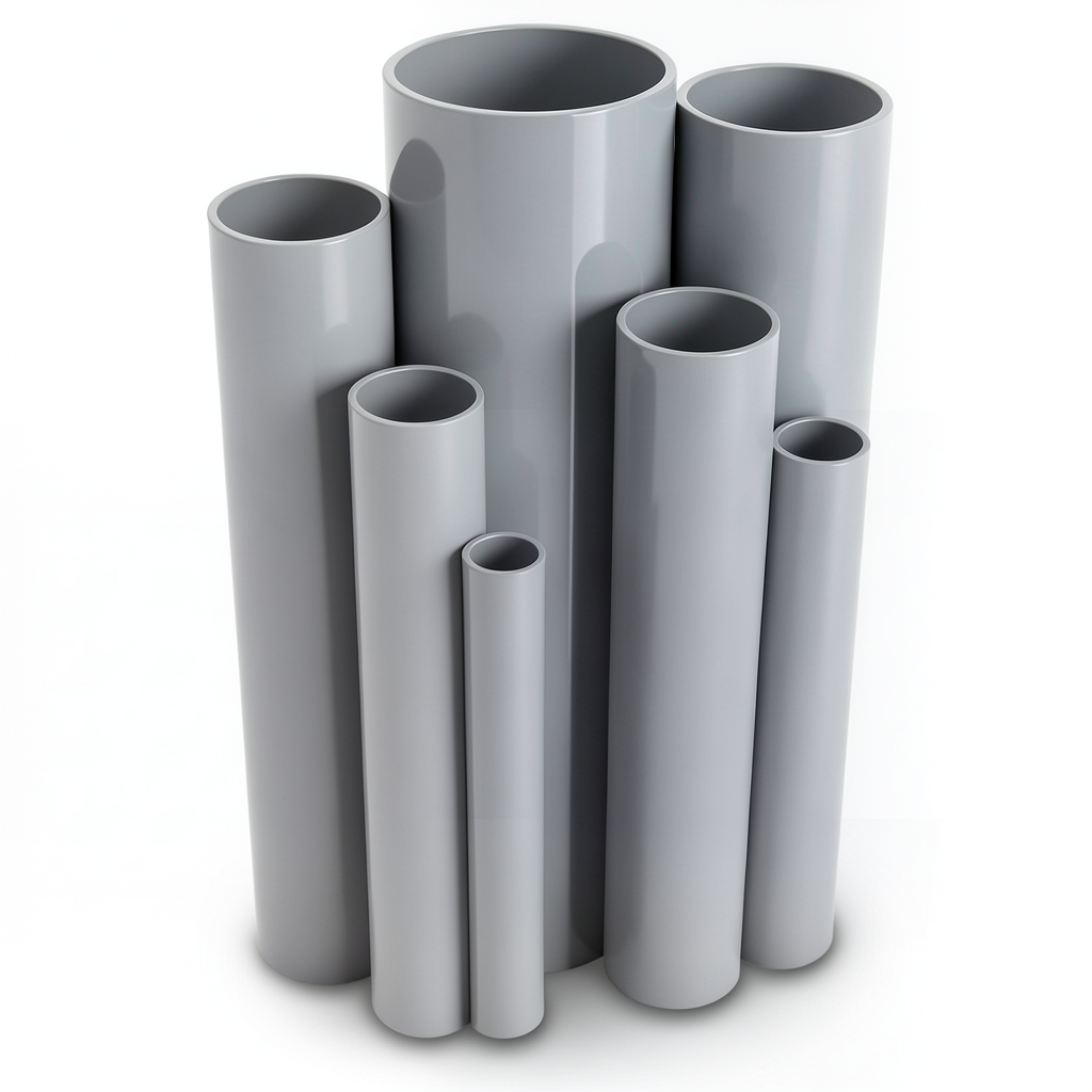 UPVC Pipes Pressure 10 Bar Outside Diameter 630 mm Thickness 30 mm Gray