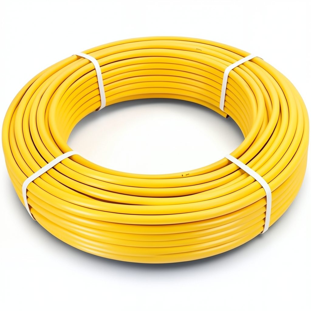 أنابيب HDPE PE 80 ضغط 8 بار قطر خارجي 50 مم سمك 4.6 مم لون أصفر