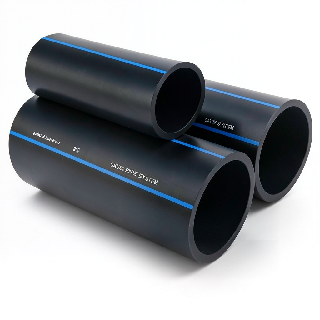 SPS HDPE Pipes PE 100 Pressure 16 Bar Outside Diameter 630 mm Thickness 57.2 mm Black | Saudi Pipes Systems (SPS)