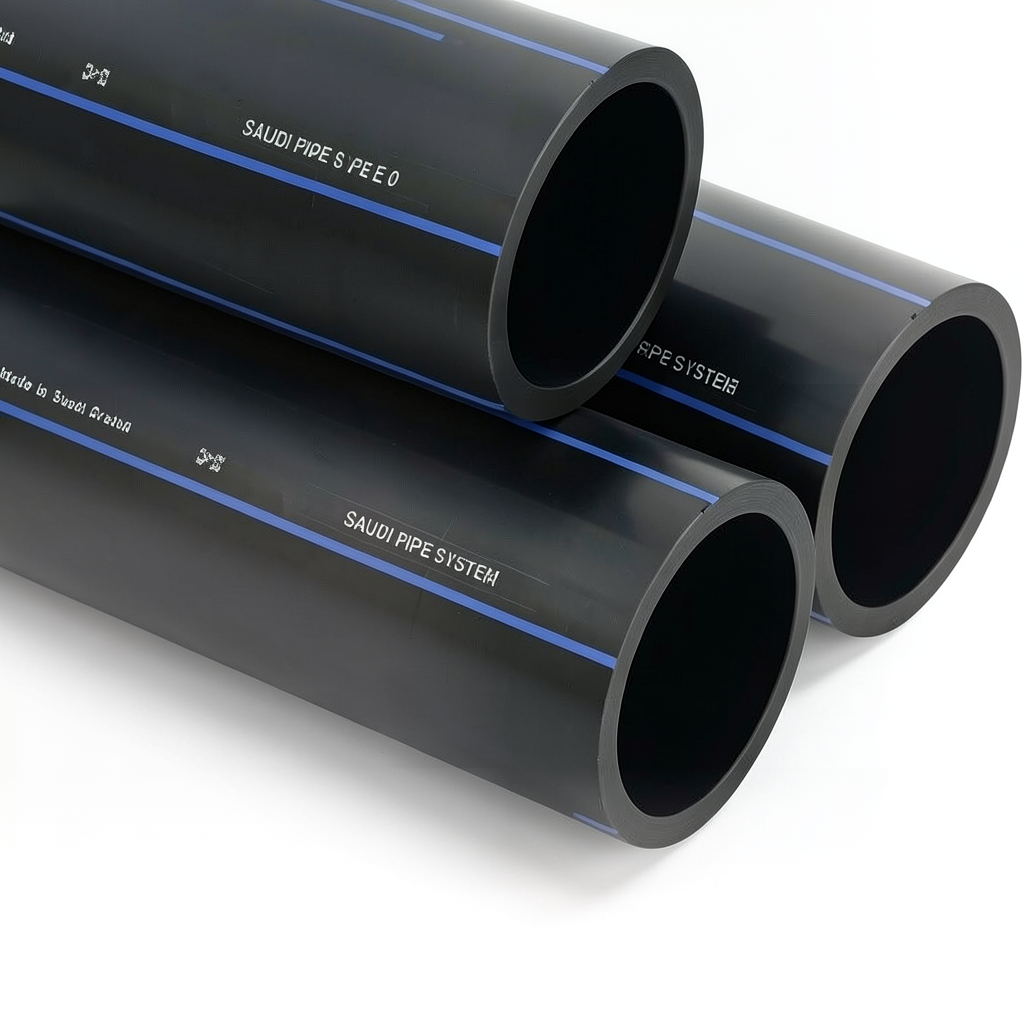 أنابيب HDPE السعودي PE 80 ضغط 12.5 بار قطر خارجي 20 مم سمك 2 مم لون أسود | مصنع أنظمة الانابيب السعودي (SPS)