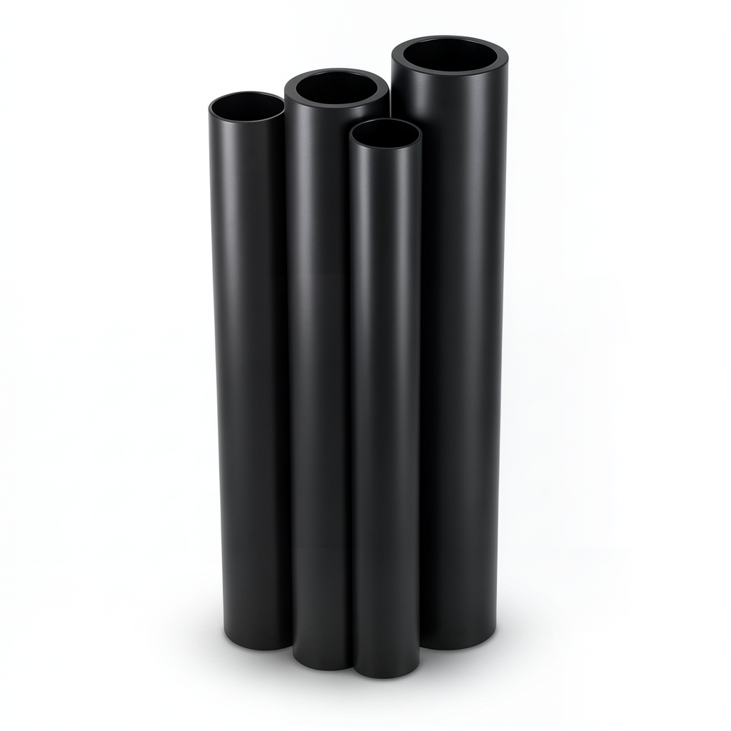 مواسير HDPE PE 80 ضغط 16 بار قطر 355 مم سمك 39.7 مم أسود