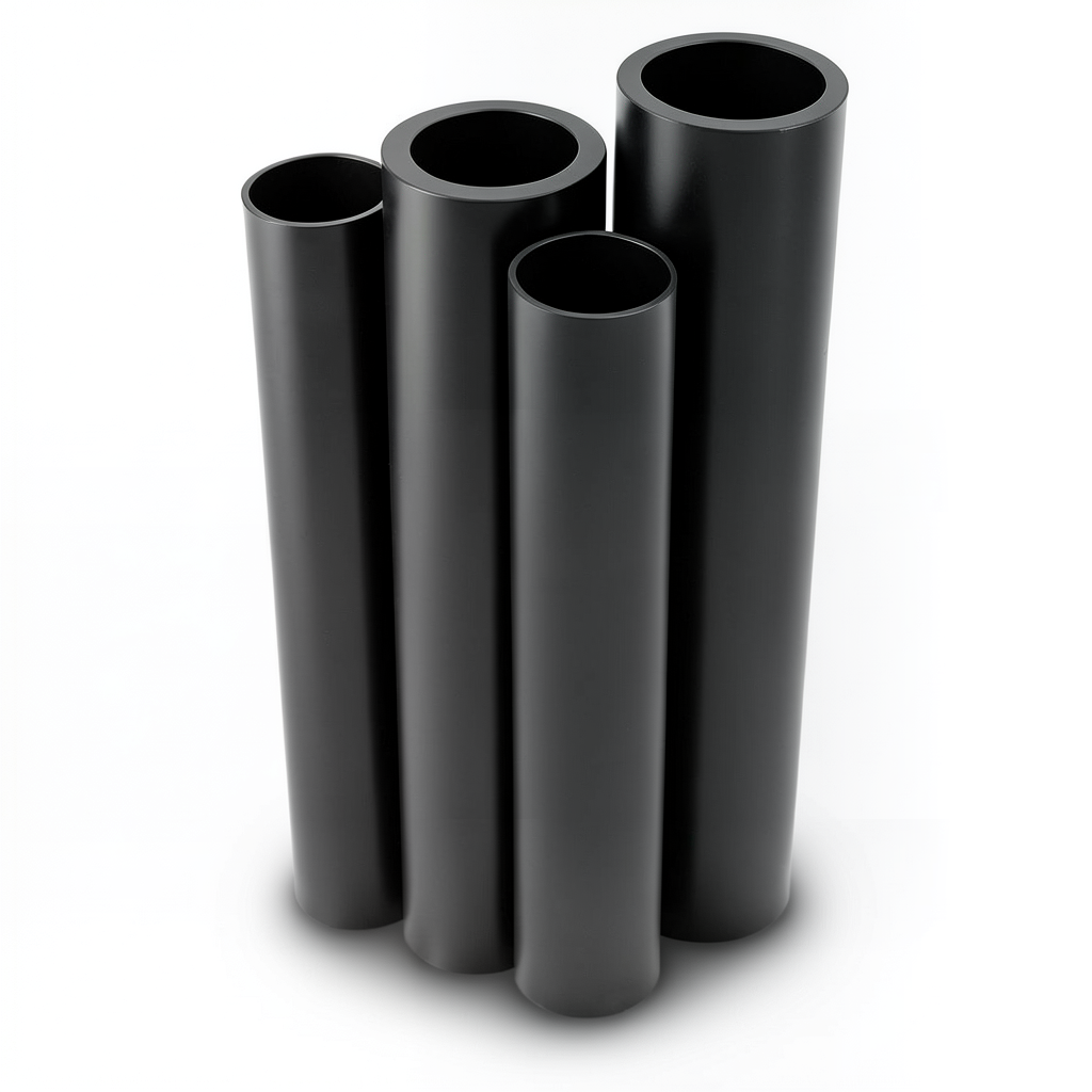 أنابيب HDPE PE 100 ضغط 6 بار قطر خارجي 200 مم سمك 7.7 مم لون أسود