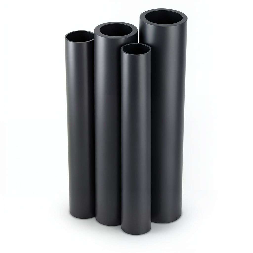 أنابيب HDPE PE 100 ضغط 6 بار قطر خارجي 225 مم سمك 8.6 مم لون أسود