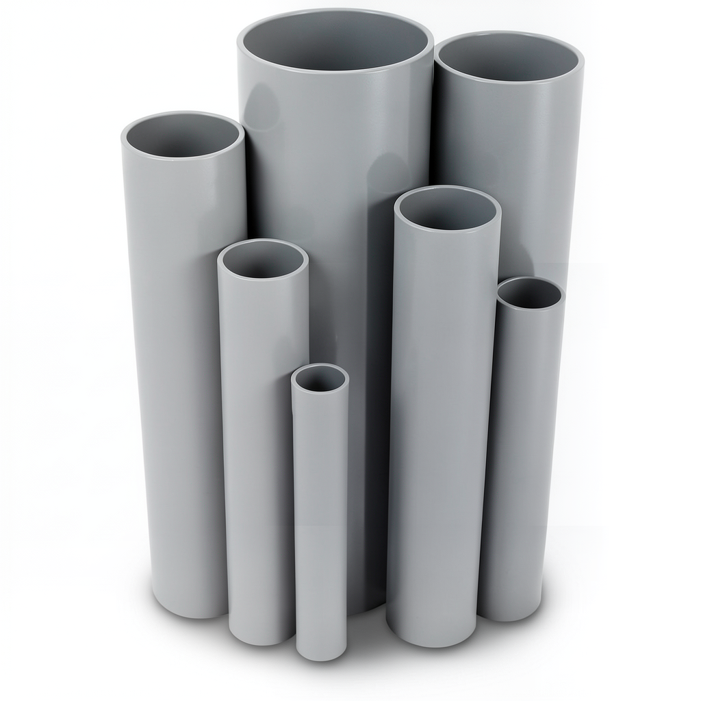 UPVC Pipes 2.5 Bar Pressure 500 mm Diameter 4 mm Thickness Gray