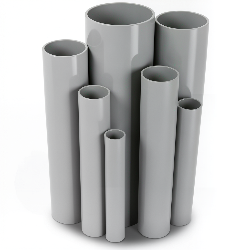 مواسير UPVC ضغط 2.5 بار قطر خارجي 560 مم سمك 4.2 مم لون رمادي