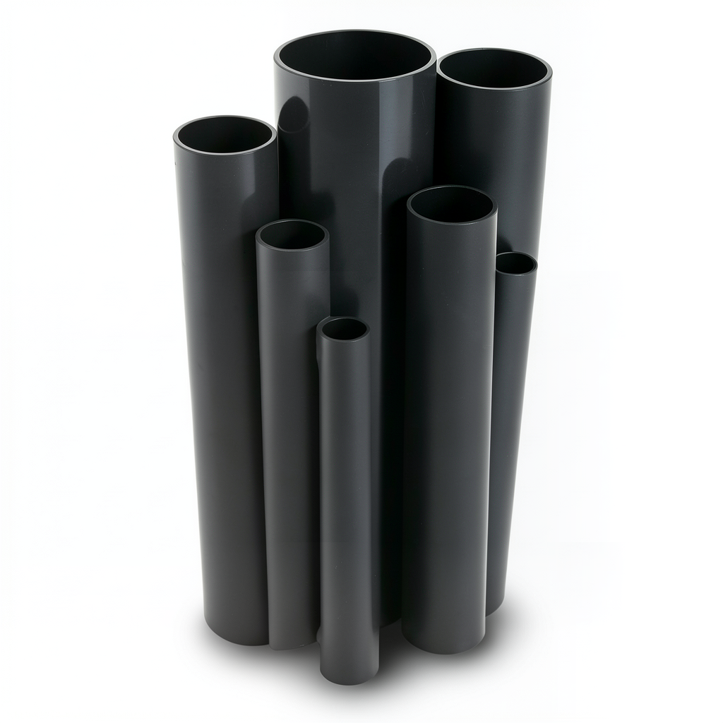 مواسير UPVC ضغط اسمي 2.5 بار قطر خارجي 560 مم سمك 4.2 مم لون أسود
