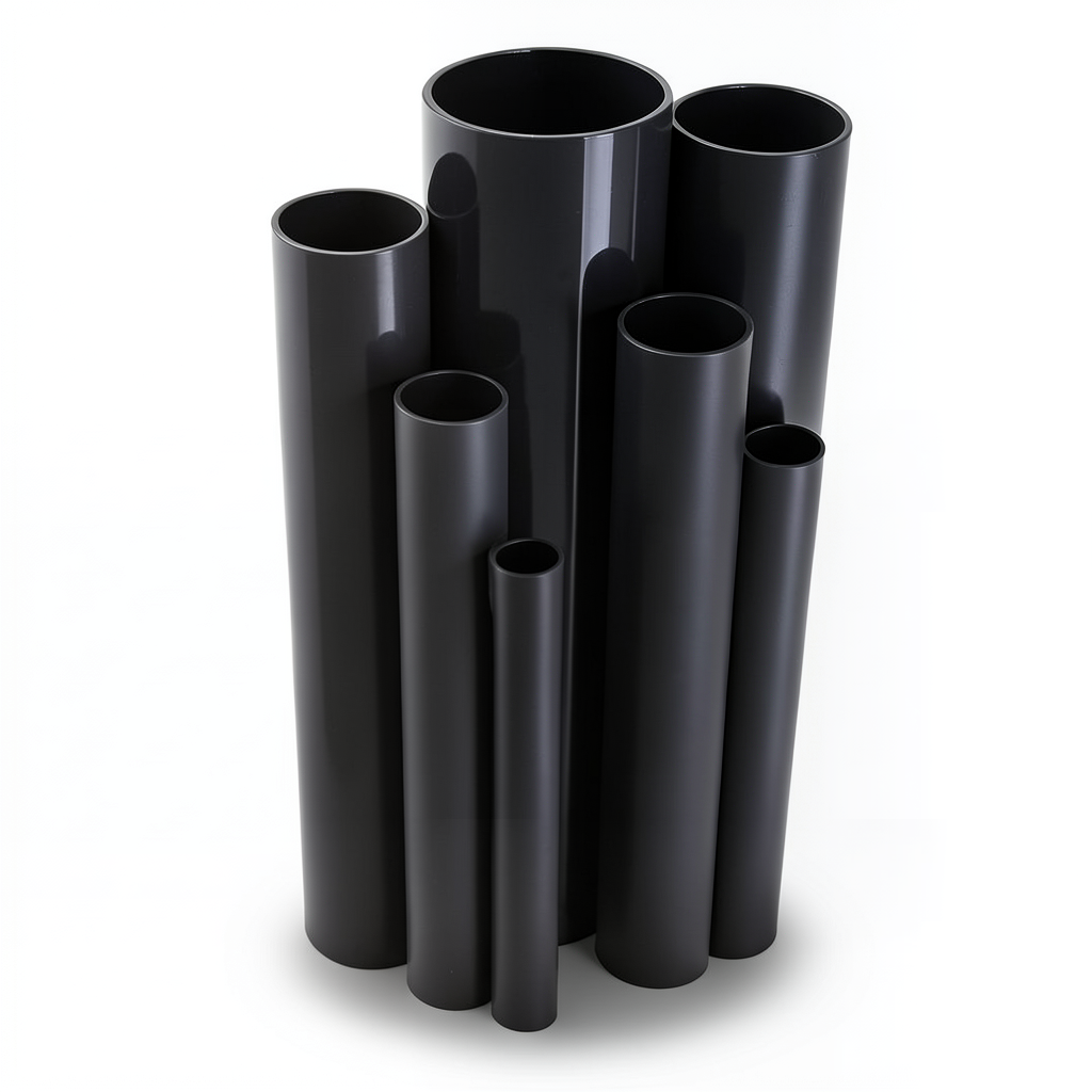 UPVC Pipes 4 Bar Pressure 500 mm Diameter 9.8 mm Thickness Black