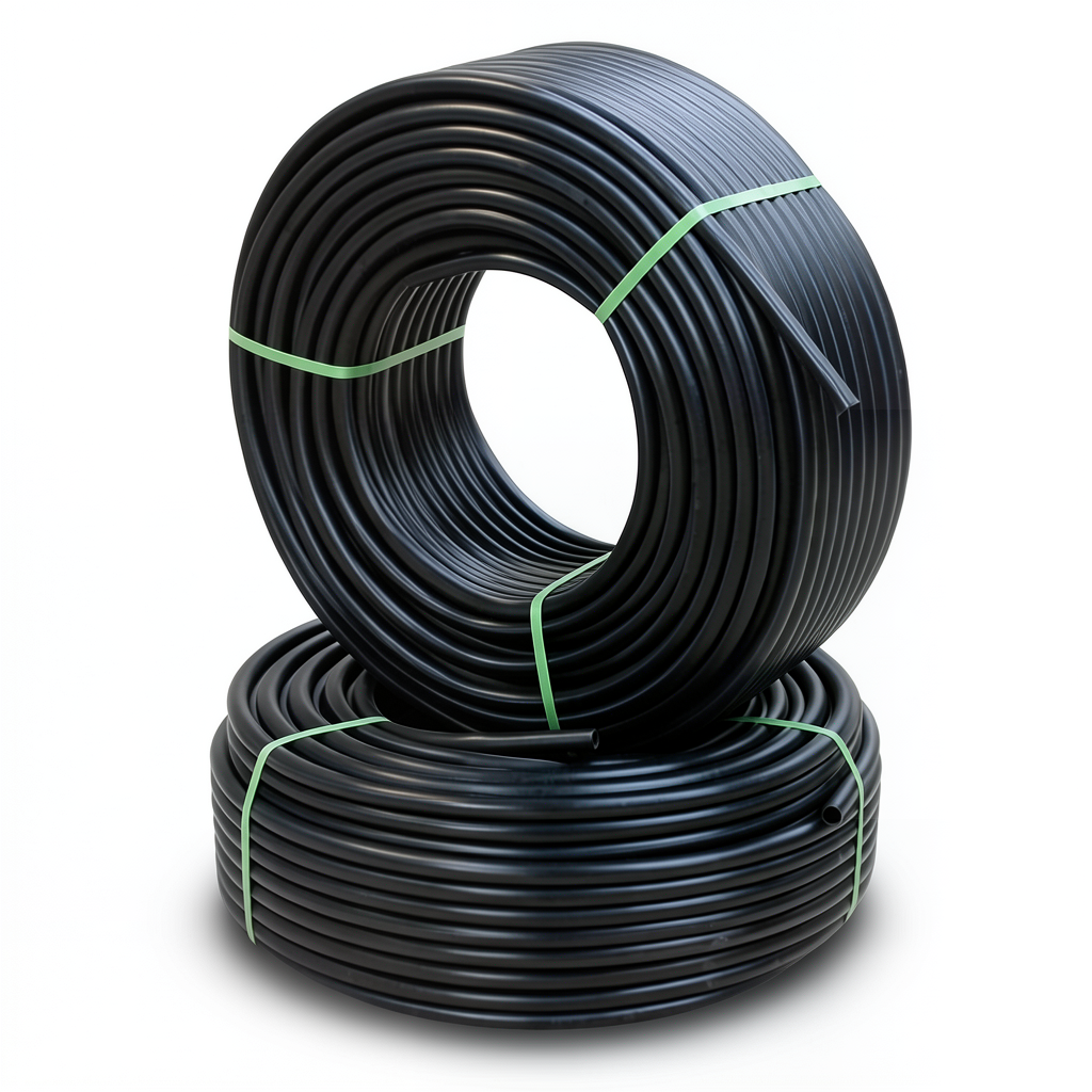 أنابيب HDPE PE 80 ضغط 16 بار قطر 90 مم سمك 10.1 مم أسود