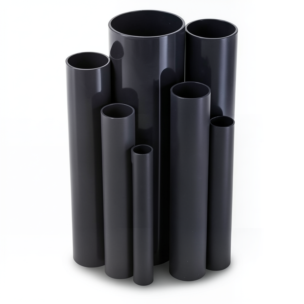 مواسير UPVC ضغط اسمي 6 بار قطر خارجي 500 مم سمك 14.6 مم لون أسود