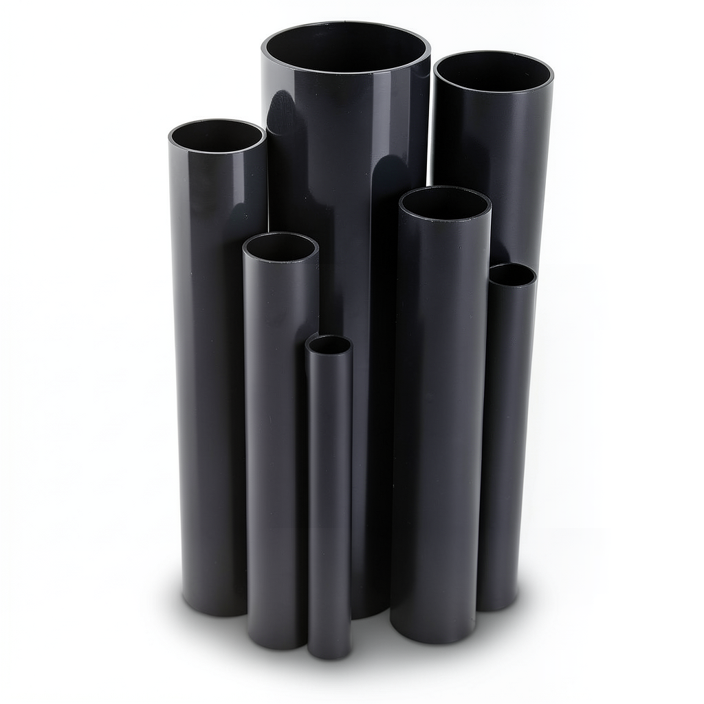 مواسير UPVC ضغط اسمي 10 بار قطر خارجي 500 مم سمك 23.9 مم لون أسود