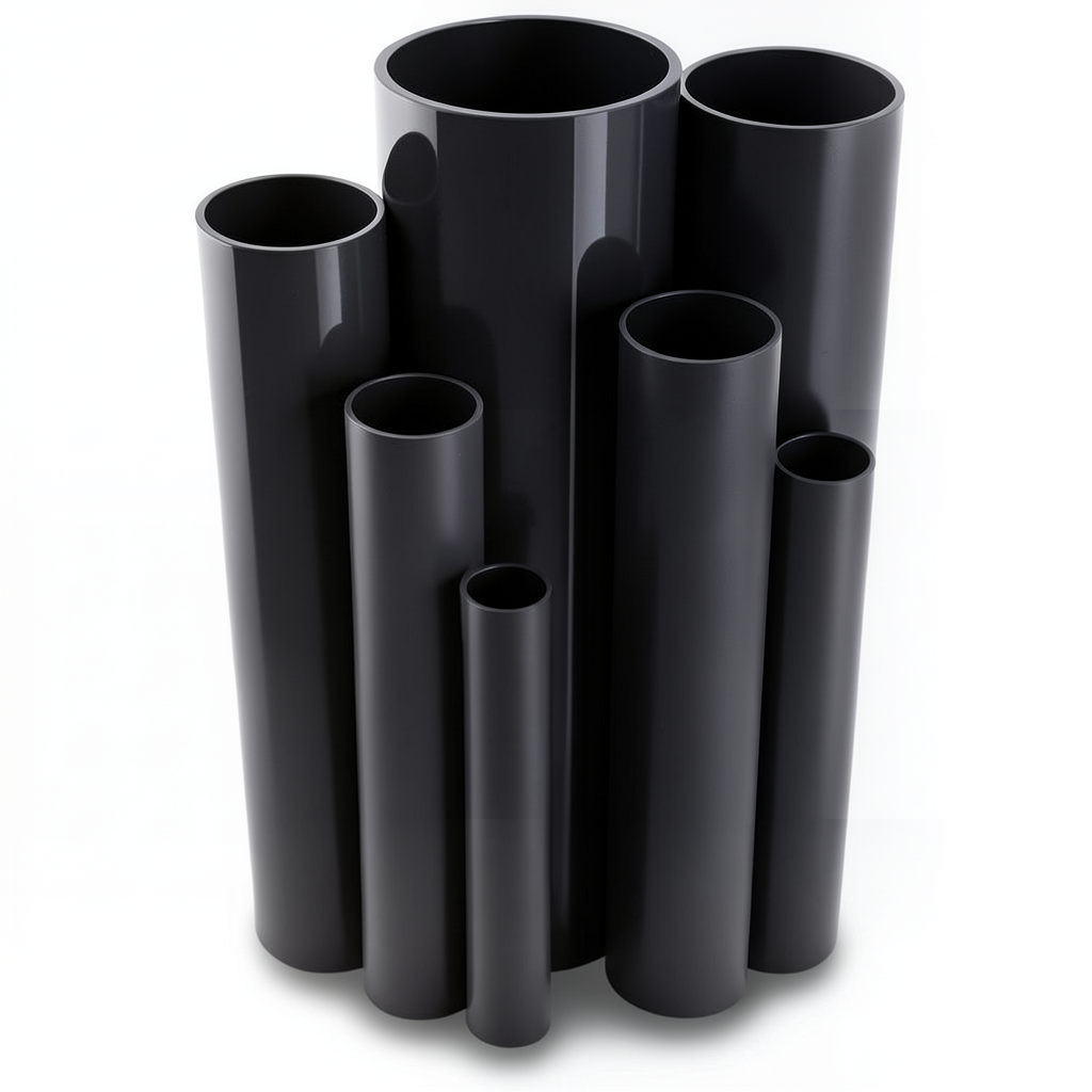مواسير UPVC ضغط اسمي 10 بار قطر خارجي 560 مم سمك 26.7 مم لون أسود