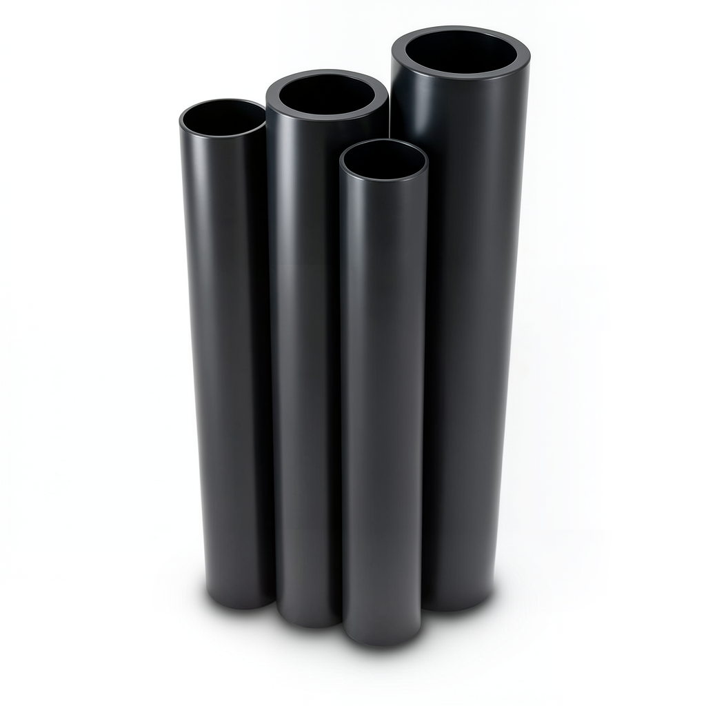 أنابيب HDPE PE 100 ضغط 6 بار قطر خارجي 200 مم سمك 7.7 مم لون أسود