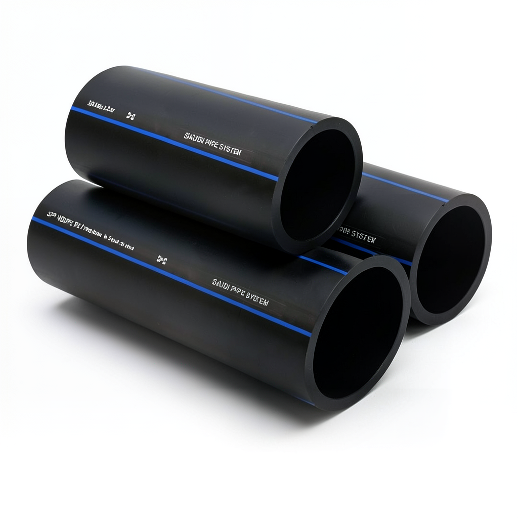مواسير HDPE PE 80 ضغط 12.5 بار قطر خارجي 25 مم سمك 2.3 مم لون أسود | مصنع أنظمة الانابيب السعودي (SPS)