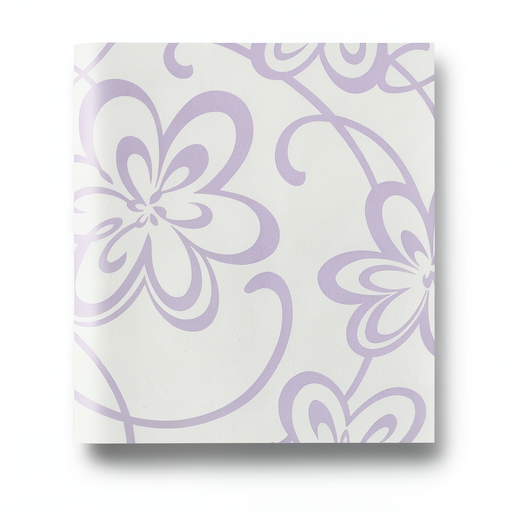 Youth and Children Wall Decoration 10m x 0.53m Off White with Purple