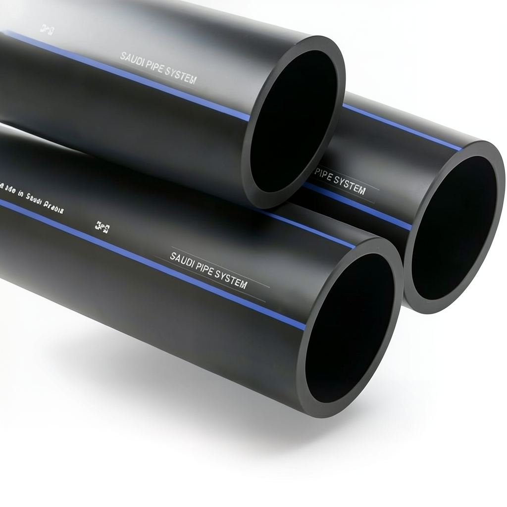 أنابيب HDPE السعودي PE 80 ضغط 12.5 بار قطر خارجي 32 مم سمك 3 مم لون اسود | مصنع أنظمة الانابيب السعودي (SPS)