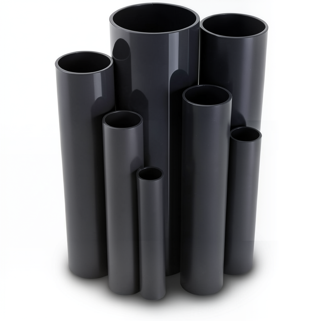 مواسير UPVC ضغط 4 بار قطر خارجي 500 مم سمك 9.8 مم لون أسود