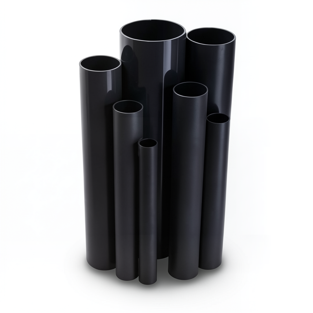 مواسير UPVC ضغط 2.5 بار قطر خارجي 500 مم سمك 4 مم لون أسود