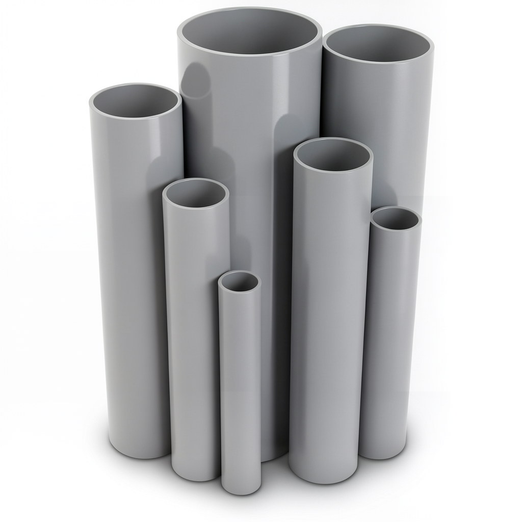 مواسير UPVC ضغط 2.5 بار قطر خارجي 560 مم سمك 4.2 مم لون رمادي
