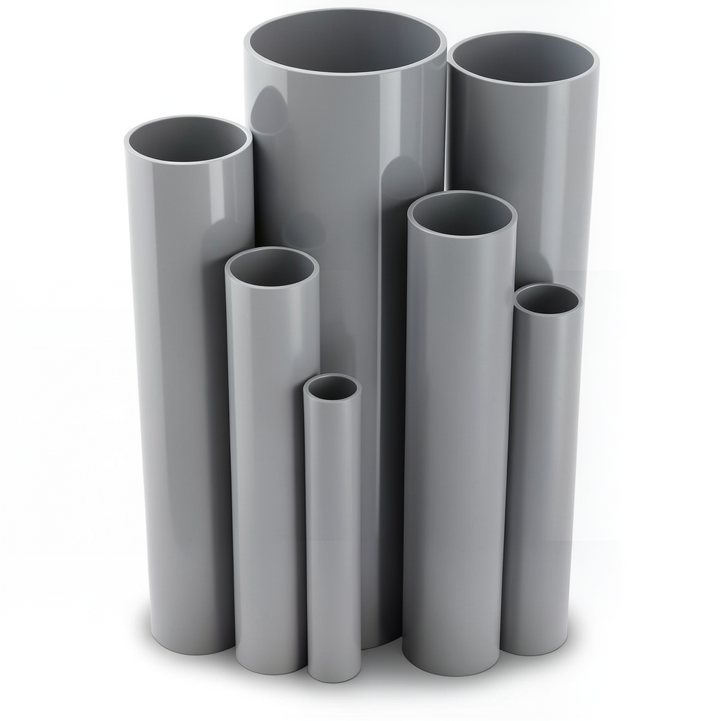 UPVC Pipes Nominal Pressure 4 Bar Outside Diameter 500 mm Thickness 9.8 mm Gray