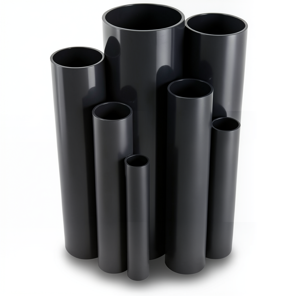 مواسير UPVC ضغط اسمي 10 بار قطر خارجي 500 مم سمك 23.9 مم لون أسود