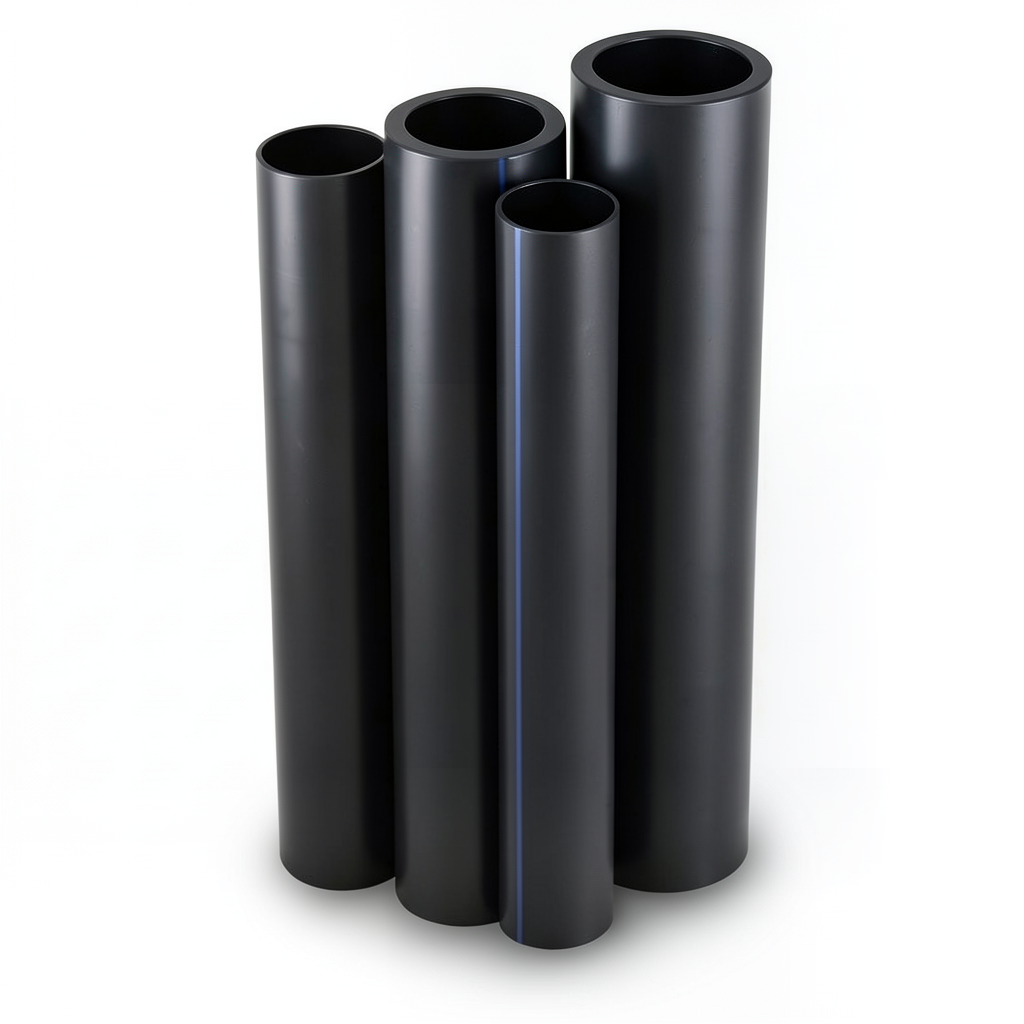 أنابيب HDPE PE 100 ضغط 4 بار قطر خارجي 315 مم سمك 7.7 مم لون أسود