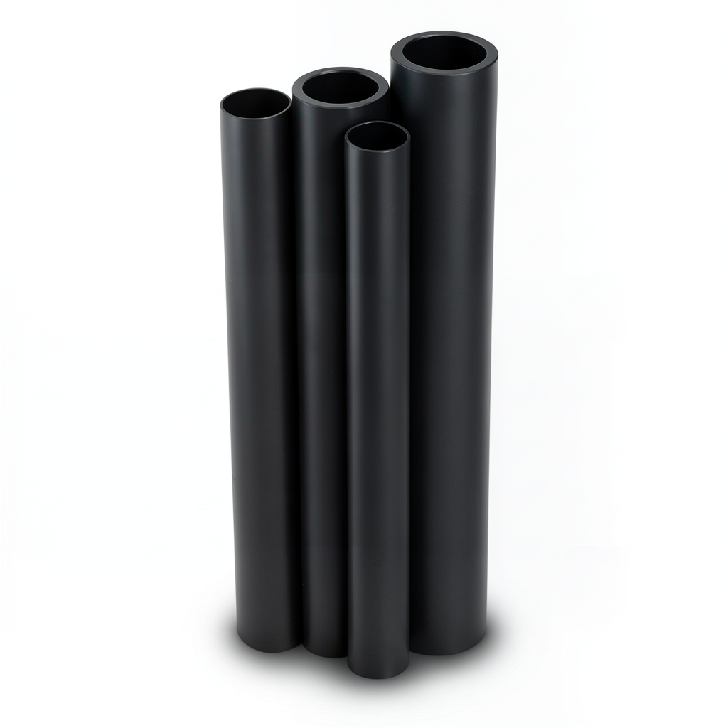 أنابيب HDPE PE 100 ضغط 4 بار قطر خارجي 355 مم سمك 3.5 مم لون أسود
