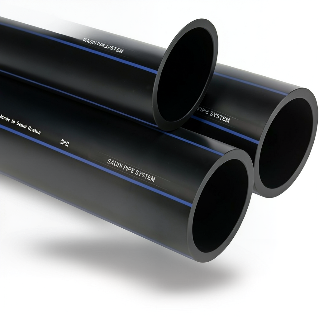 SPS HDPE Pipes PE 80 Pressure 5 Bar Outside Diameter 63 mm Thickness 2.5 mm Black | Saudi Pipes Systems (SPS)