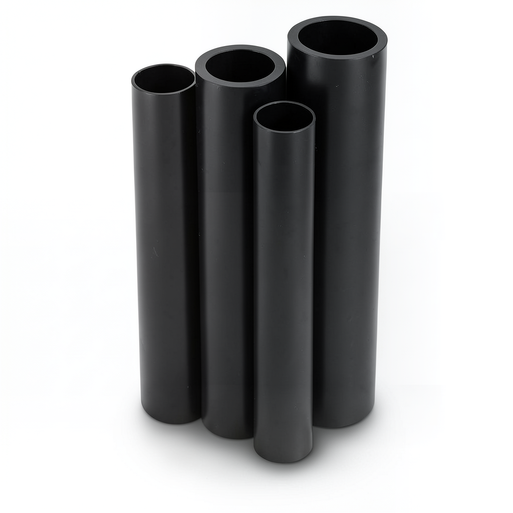 أنابيب HDPE PE 100 ضغط 4 بار قطر خارجي 630 مم سمك 15.4 مم لون أسود