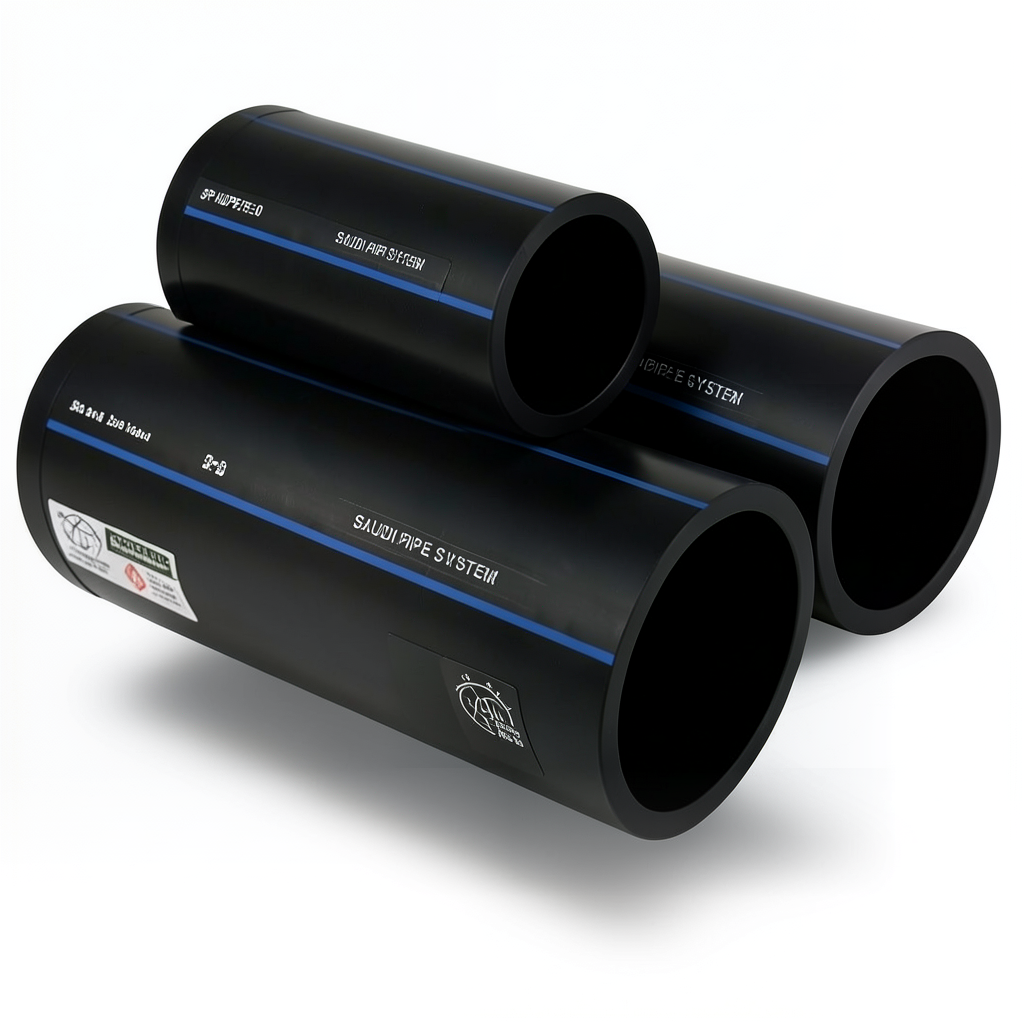 مواسير HDPE PE 80 ضغط 12.5 بار قطر خارجي 25 مم سمك 2.3 مم لون أسود | مصنع أنظمة الانابيب السعودي (SPS)