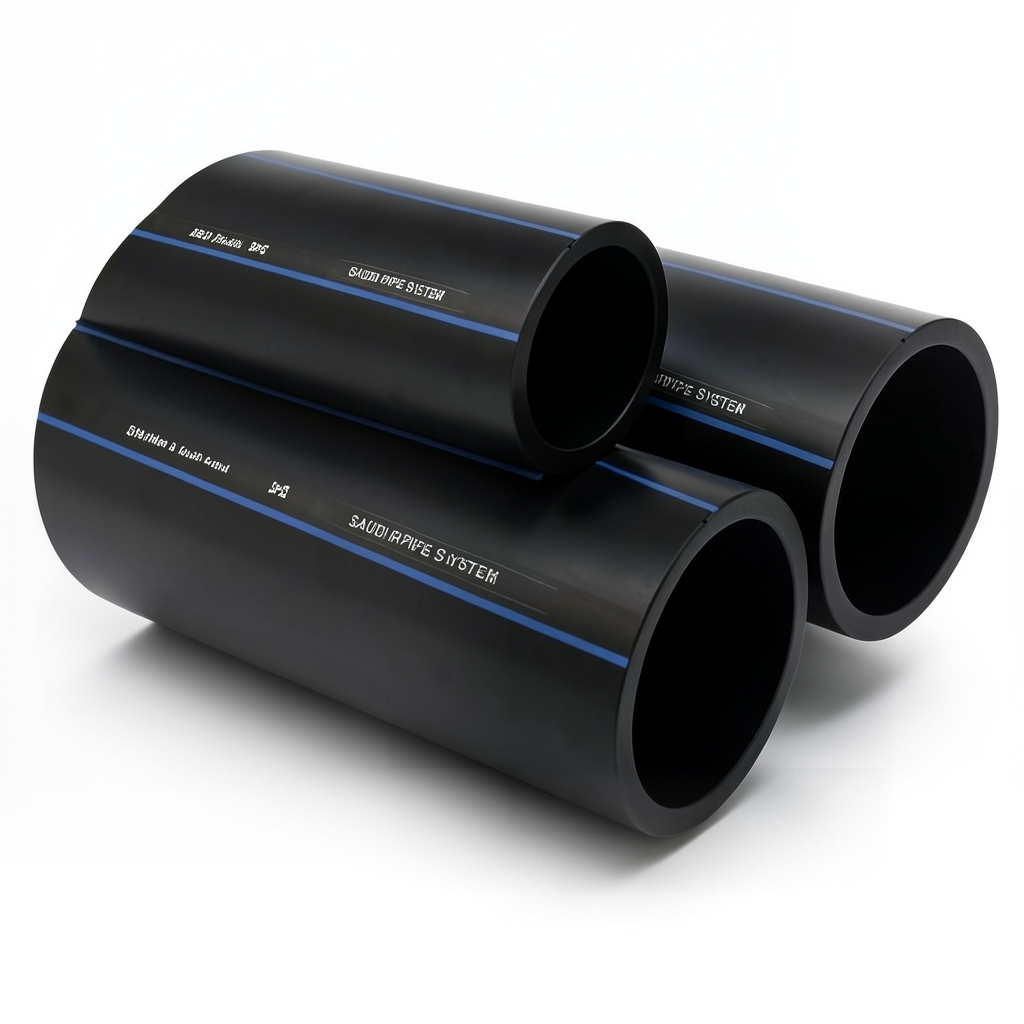 أنابيب HDPE PE 80 ضغط 8 بار قطر خارجي 32 مم سمك 2 مم لون أسود | مصنع أنظمة الانابيب السعودي (SPS)