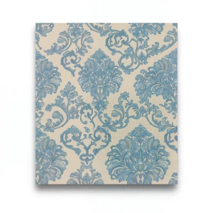 Italian Wall Decoration Beige with Blue, 10m x 0.73m, Model 25013