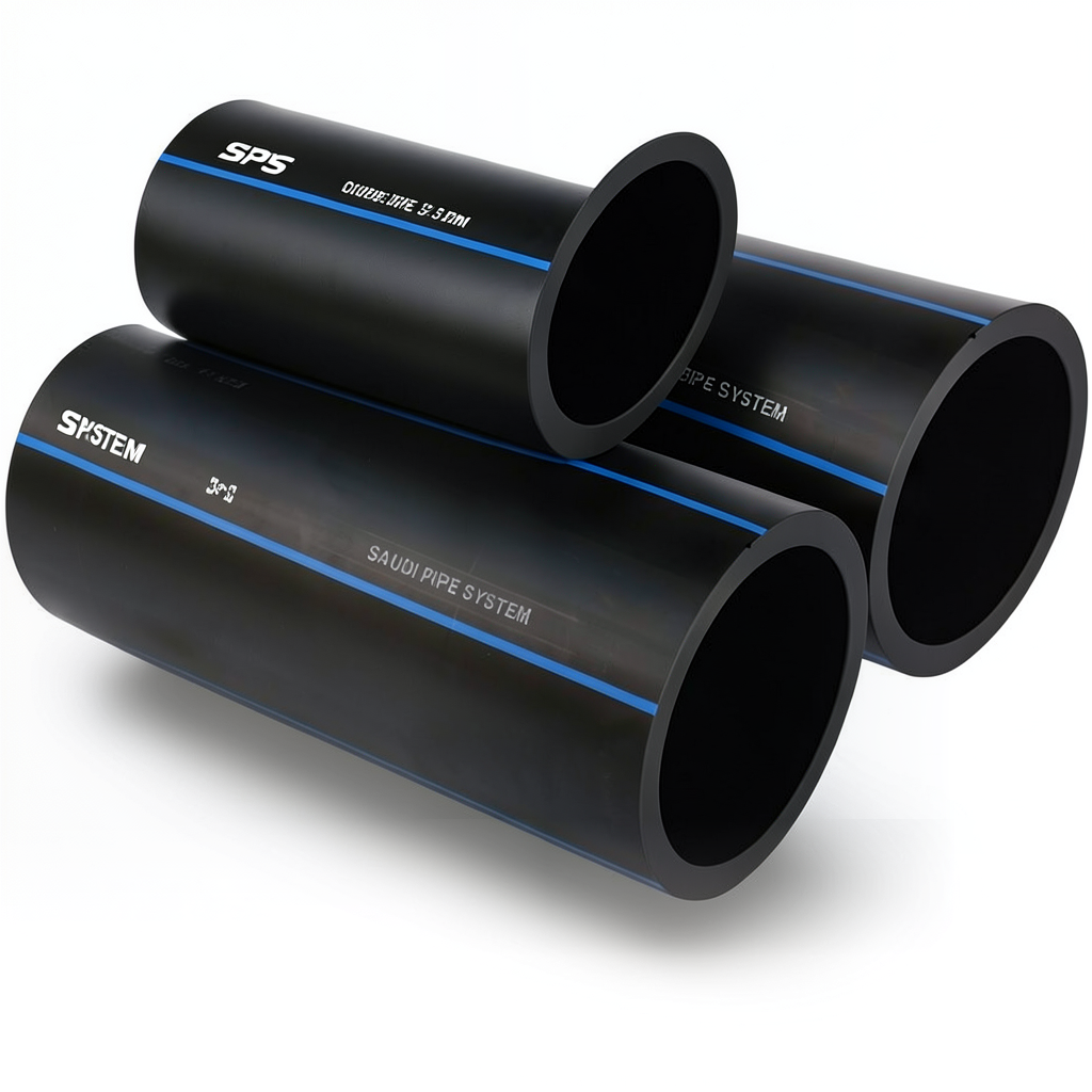 أنابيب HDPE السعودي PE 80 ضغط 12.5 بار قطر خارجي 32 مم سمك 3 مم لون اسود | مصنع أنظمة الانابيب السعودي (SPS)