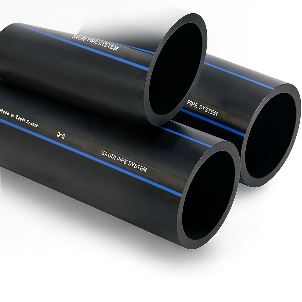 أنابيب HDPE السعودي PE 80 ضغط 12.5 بار قطر خارجي 32 مم سمك 3 مم لون اسود | مصنع أنظمة الانابيب السعودي (SPS)