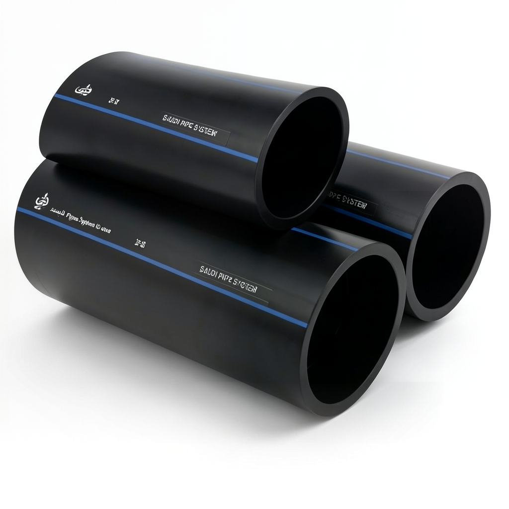 أنابيب HDPE SPS PE 80 ضغط 8 بار قطر خارجي 40 مم سمك 2.4 مم أسود | مصنع أنظمة الانابيب السعودي (SPS)