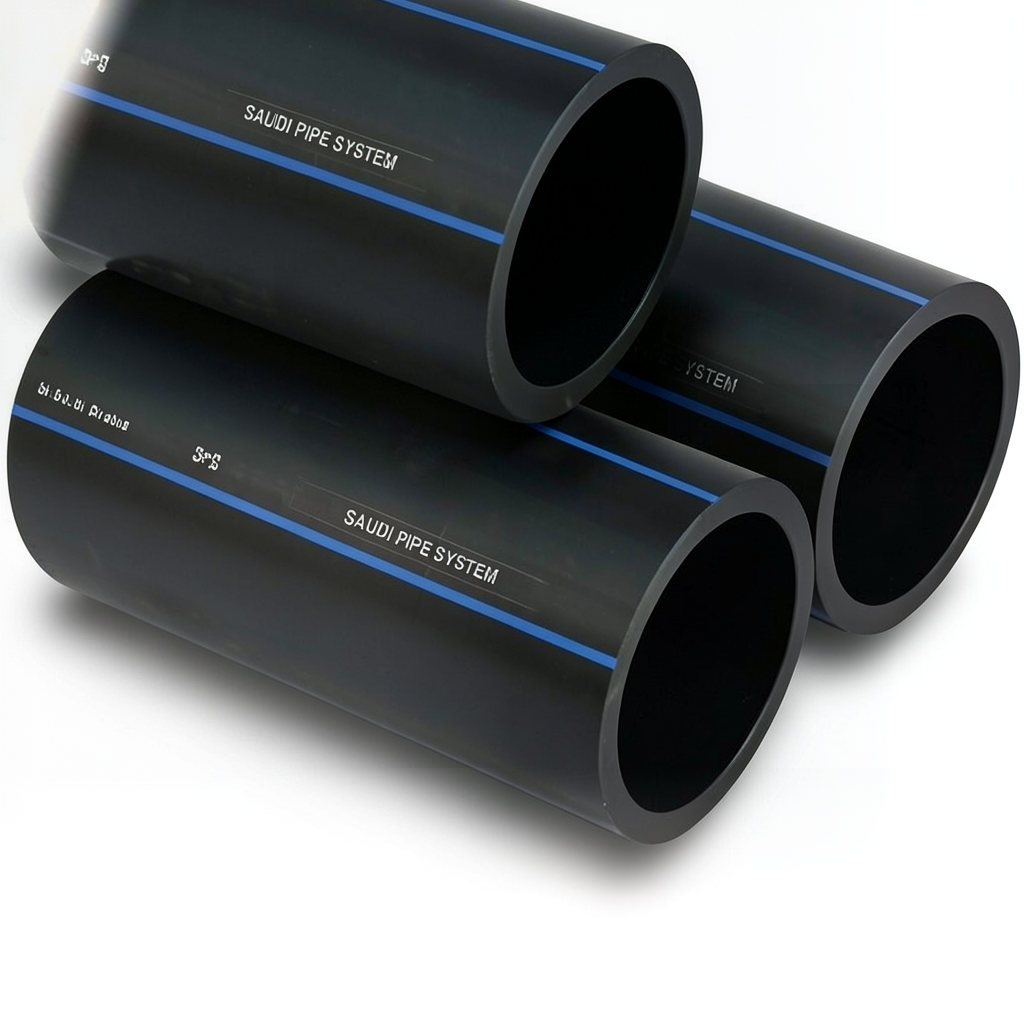 أنابيب HDPE السعودي PE 80 ضغط 12.5 بار قطر خارجي 40 مم سمك 3.7 مم لون أسود | مصنع أنظمة الانابيب السعودي (SPS)