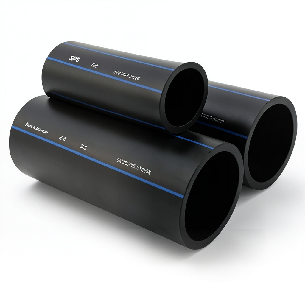 SPS HDPE Pipes PE 80 Pressure 5 Bar Outside Diameter 50 mm Thickness 2 mm Black | Saudi Pipes Systems (SPS)