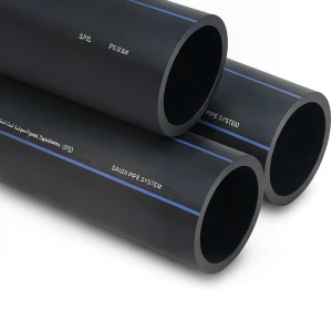 أنابيب HDPE السعودي PE 80 ضغط 8 بار قطر خارجي 50 مم سمك 3 مم لون أسود | مصنع أنظمة الانابيب السعودي (SPS)