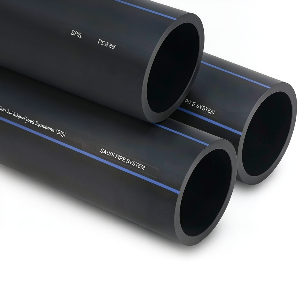 SPS HDPE Pipes PE 80 Pressure 8 Bar Outside Diameter 50 mm Thickness 3 mm Black | Saudi Pipes Systems (SPS)