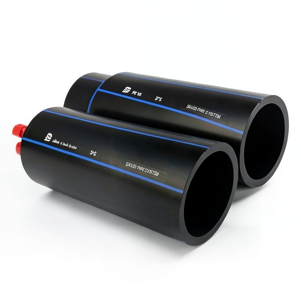 أنابيب HDPE السعودي PE 80 ضغط 12.5 بار قطر خارجي 50 مم سمك 4.6 مم لون اسود | مصنع أنظمة الانابيب السعودي (SPS)