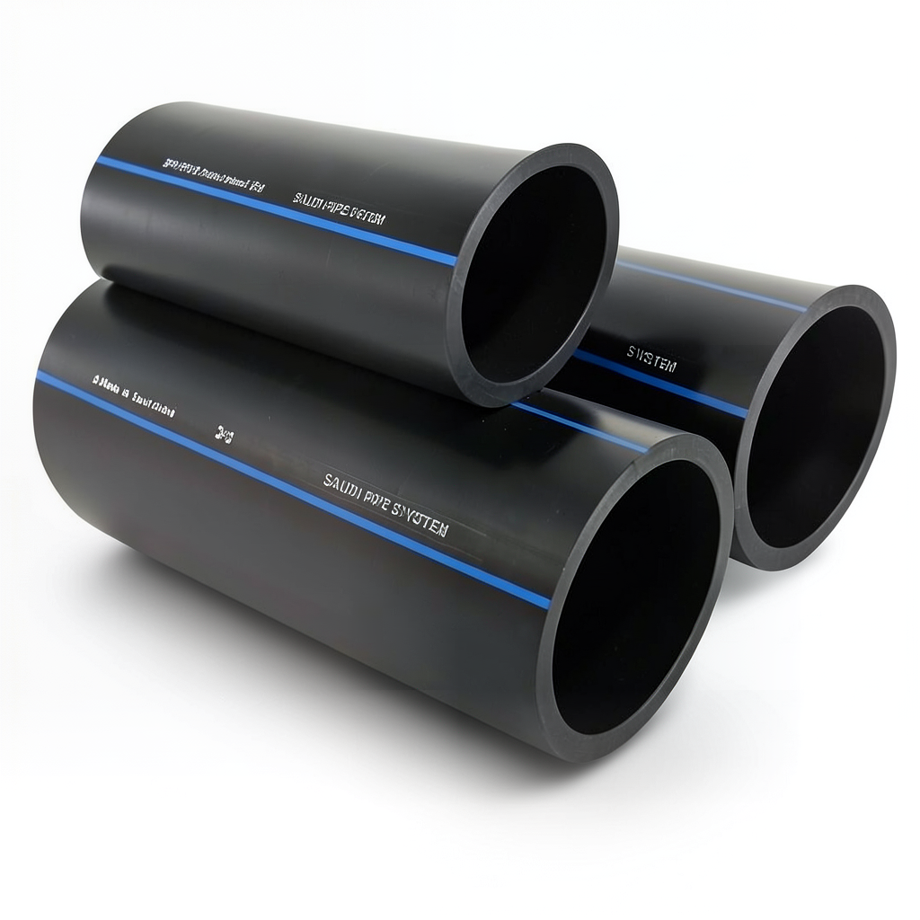 أنابيب HDPE السعودي PE 80 ضغط 5 بار قطر خارجي 63 مم سمك 2.5 مم لون أسود | مصنع أنظمة الانابيب السعودي (SPS)